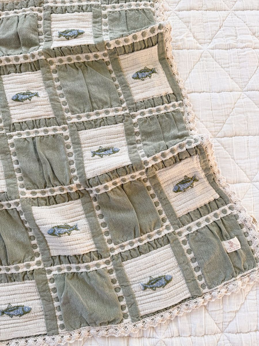 Kids western nursery Utah heirloom blanket Patchwork Blanket Fishing Boltranchstore.com free shipping