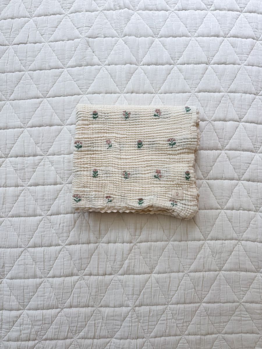 Layered Gauze Blanket Dahlia womens western boutique Utah baby heirloom bedding Boltranchstore.com free shipping