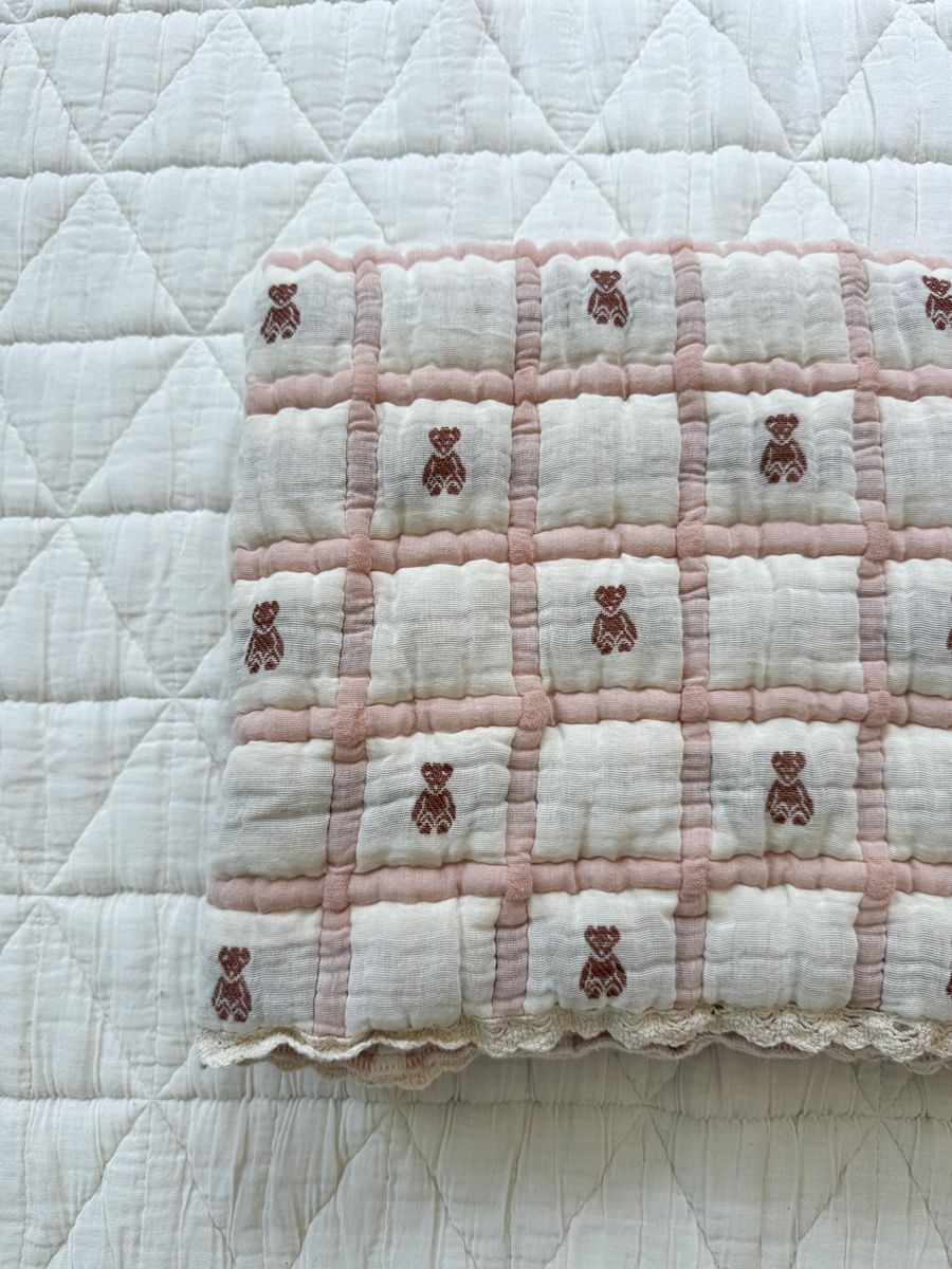 Kids western nursery Utah heirloom blanket Keepsake Quilt Teddy Petal Boltranchstore.com free shipping