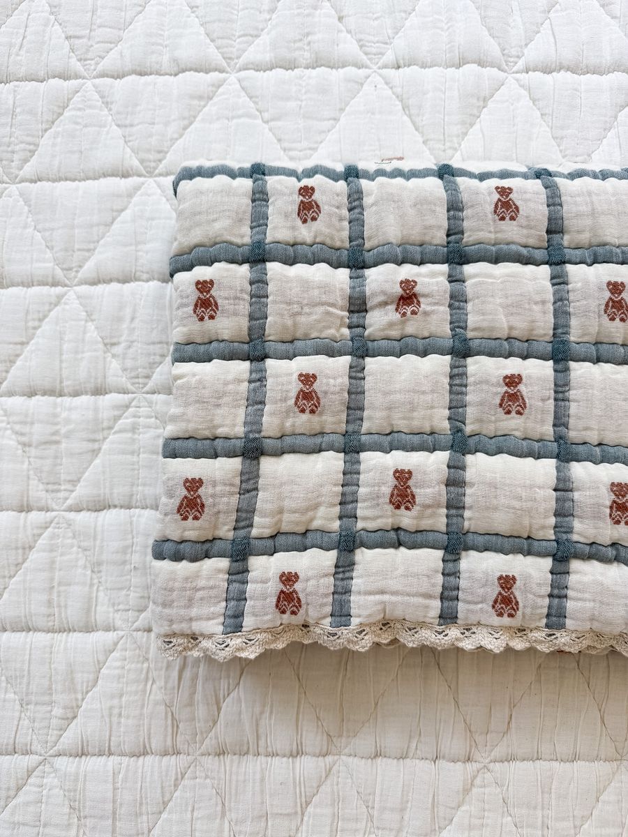 Kids western nursery Utah heirloom blanket Keepsake Quilt Teddy Bluebelle Boltranchstore.com free shipping