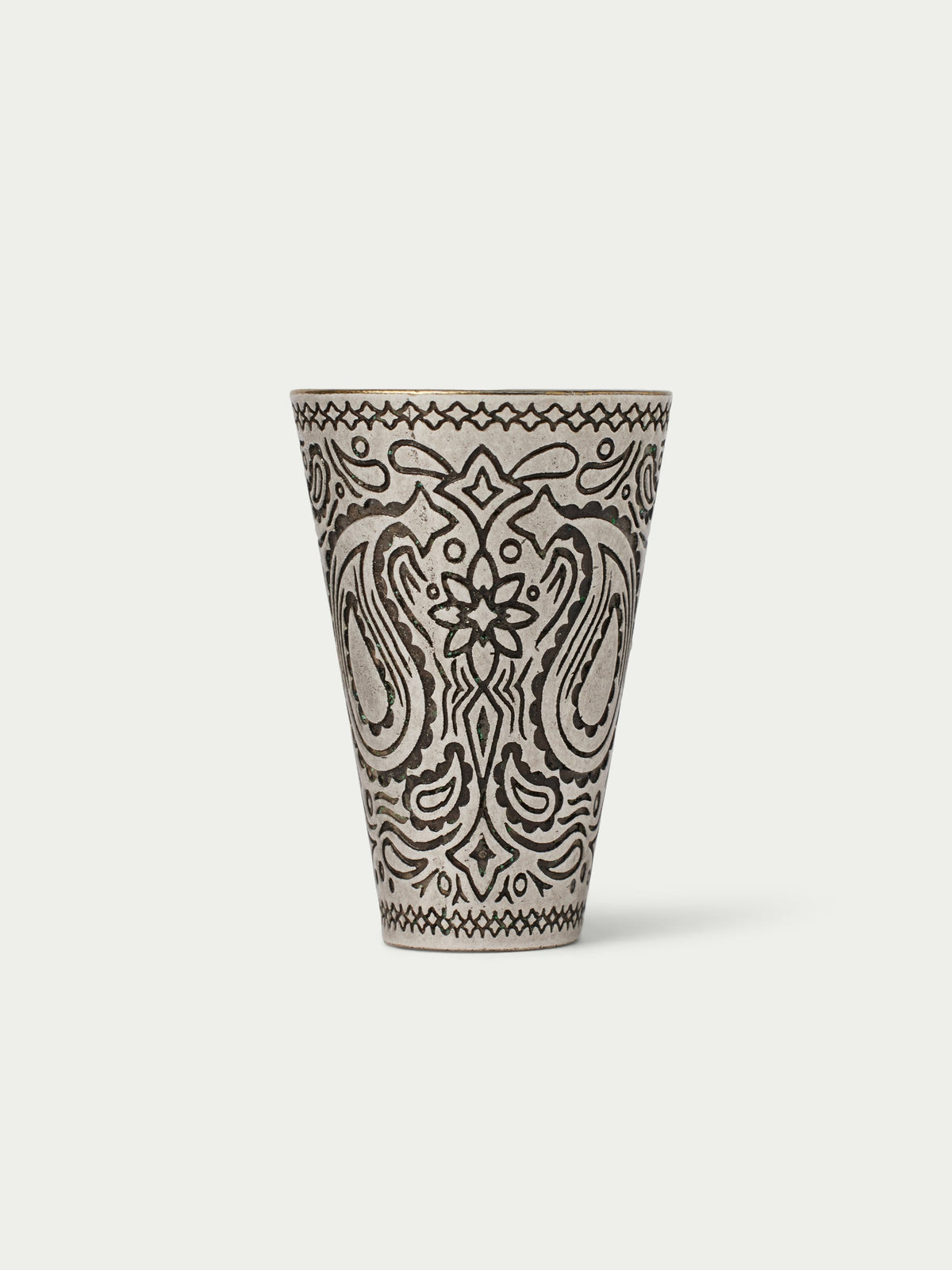 Schaefer Paisley Scarf Slide solid brass and antique nickel finish floral western fashion wildrag slide Boltranchstore.com free shipping gift