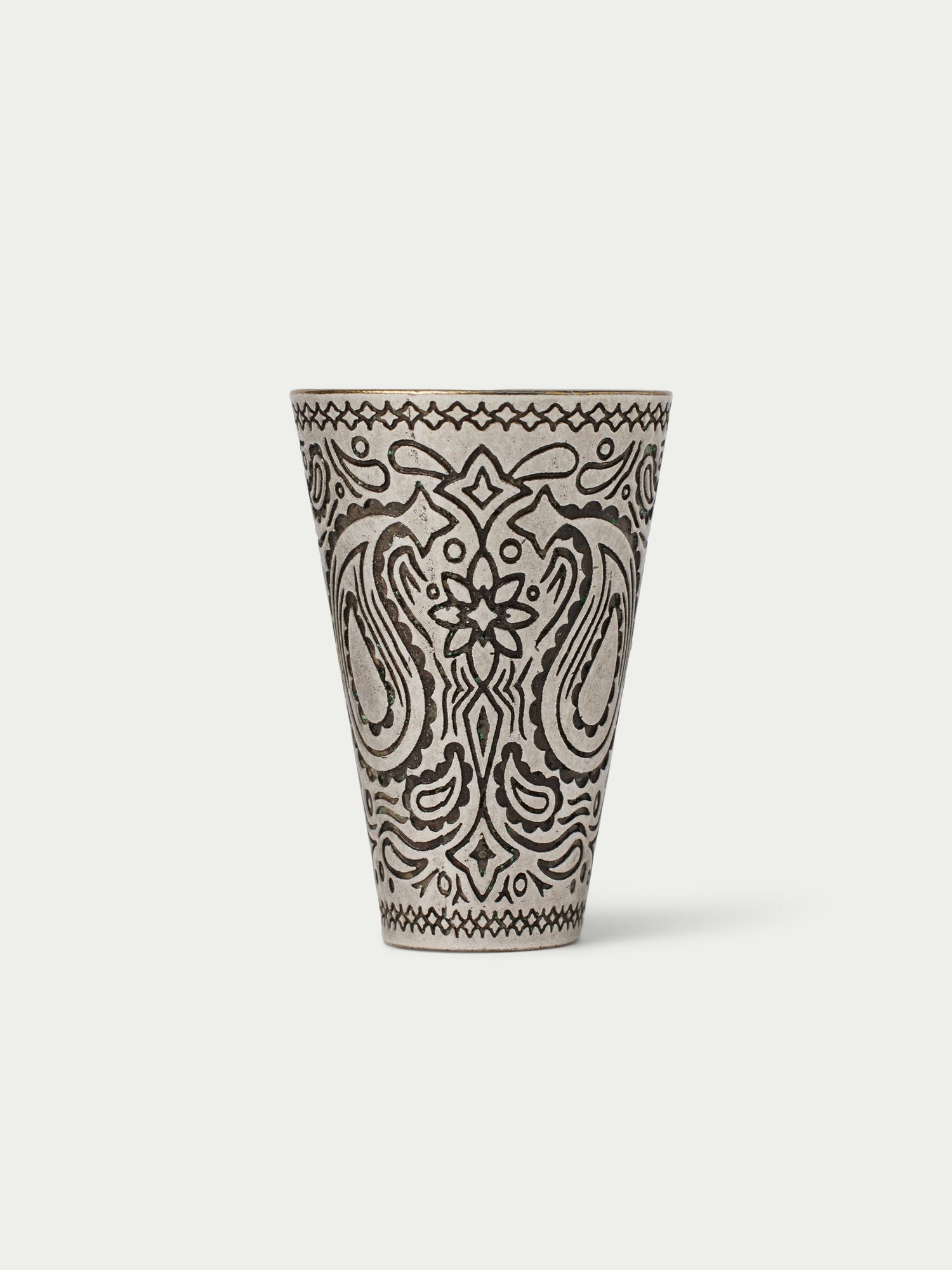 Schaefer Paisley Scarf Slide solid brass and antique nickel finish floral western fashion wildrag slide Boltranchstore.com free shipping gift