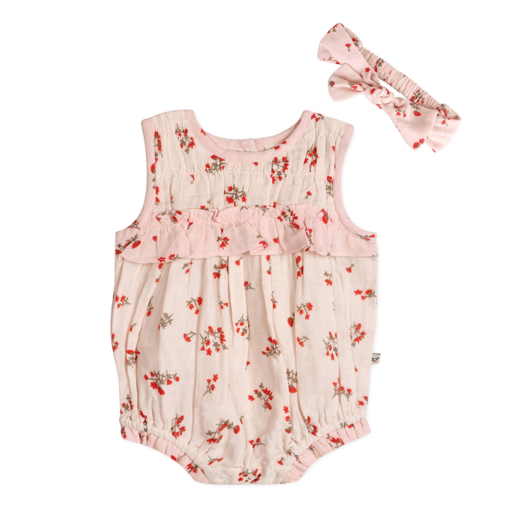 Nora Floral Baby Romper with Headband baby girl gift Boltranchstore.com Free Shipping