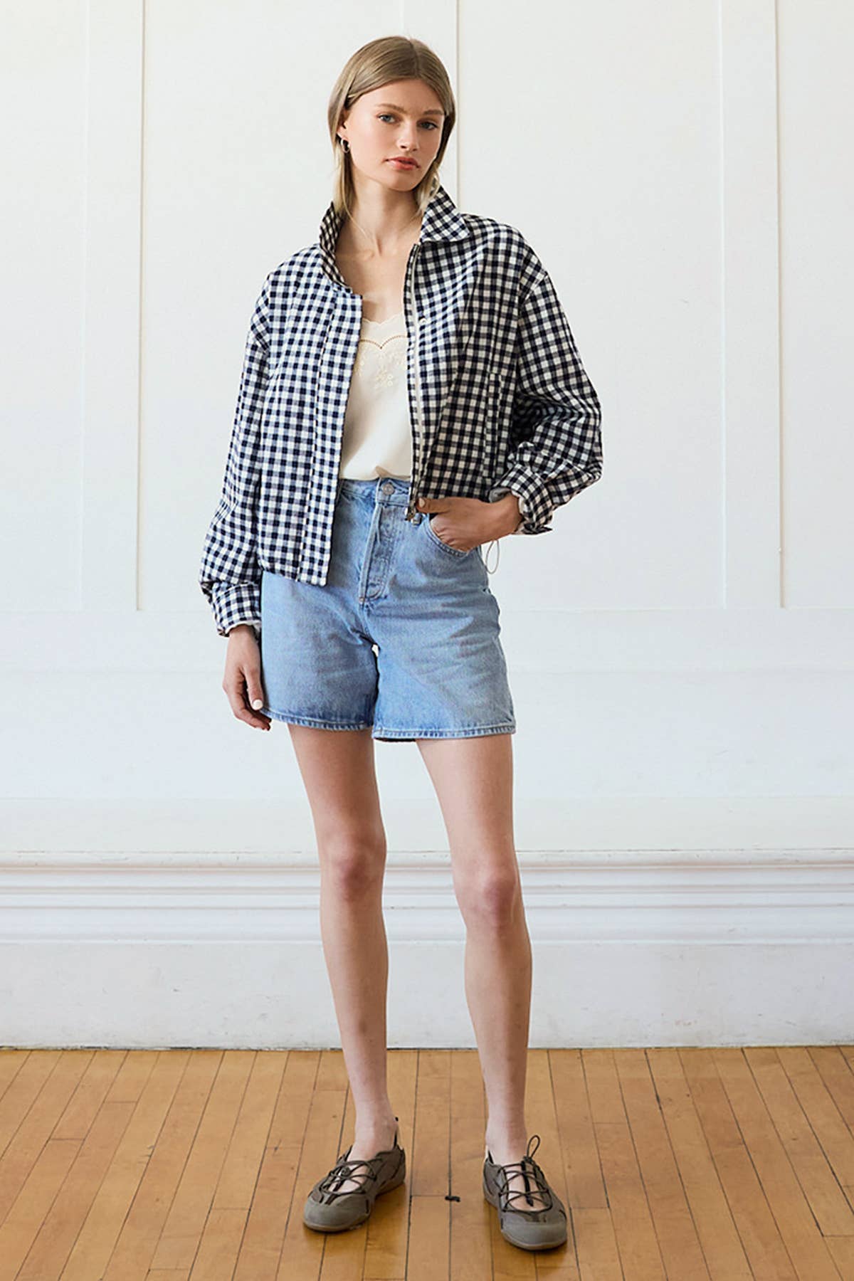 Chloe Gingham Zip Jacket
