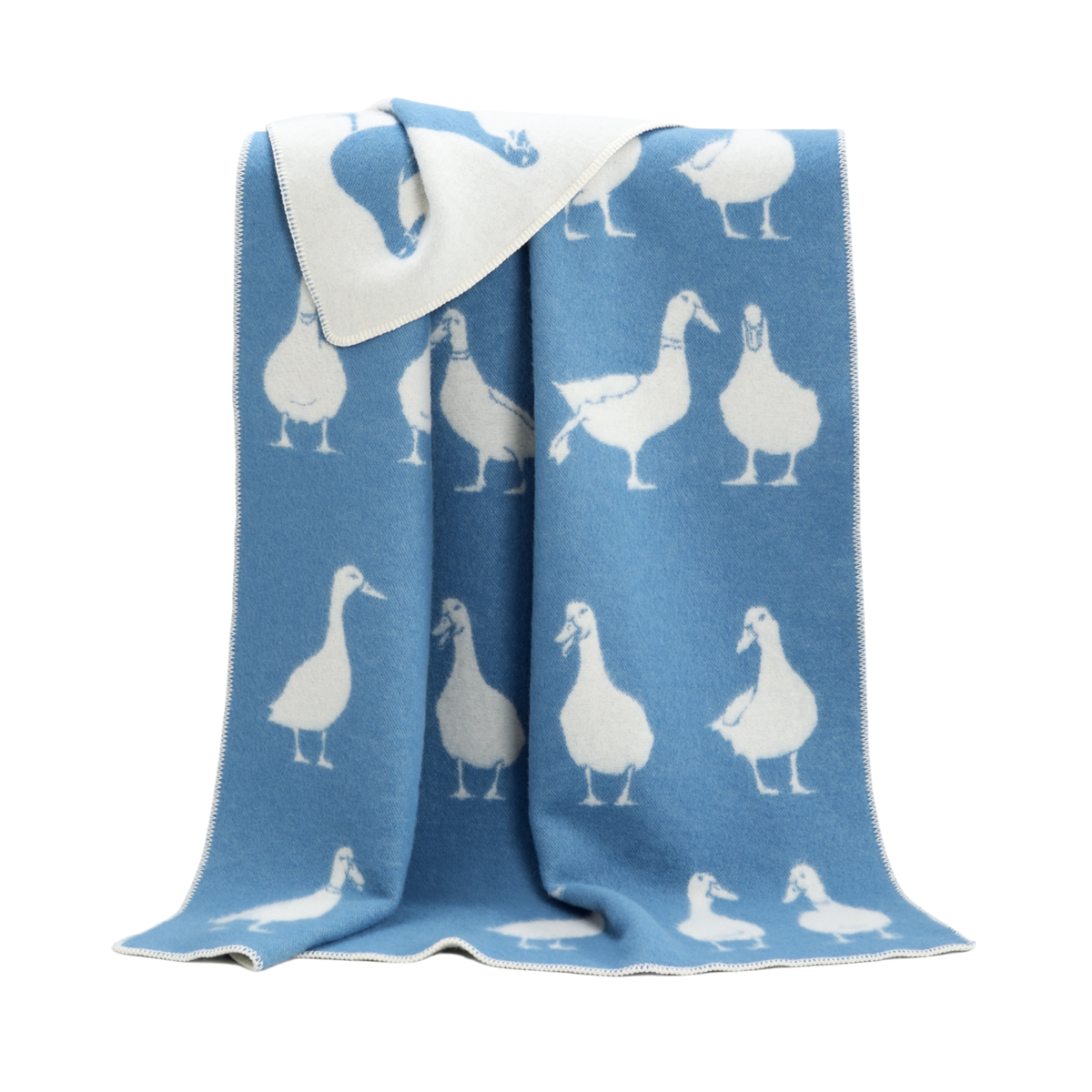 JJ Textile Duck Blue Wool Blanket