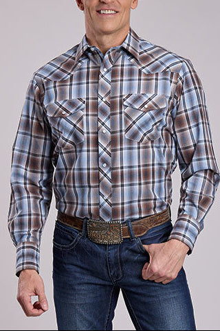 Roper Mens Western Plaid Long Sleeve Shirt rodeo riding cowboy shirt Boltranchstore.com free shipping