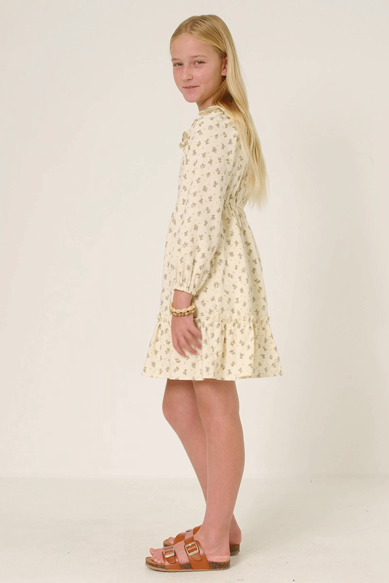 Girls Textured Floral Dress