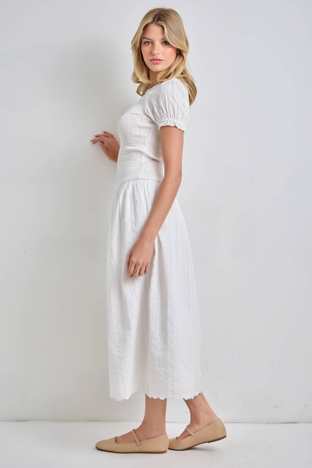 Brenda Smocked Midi Dress