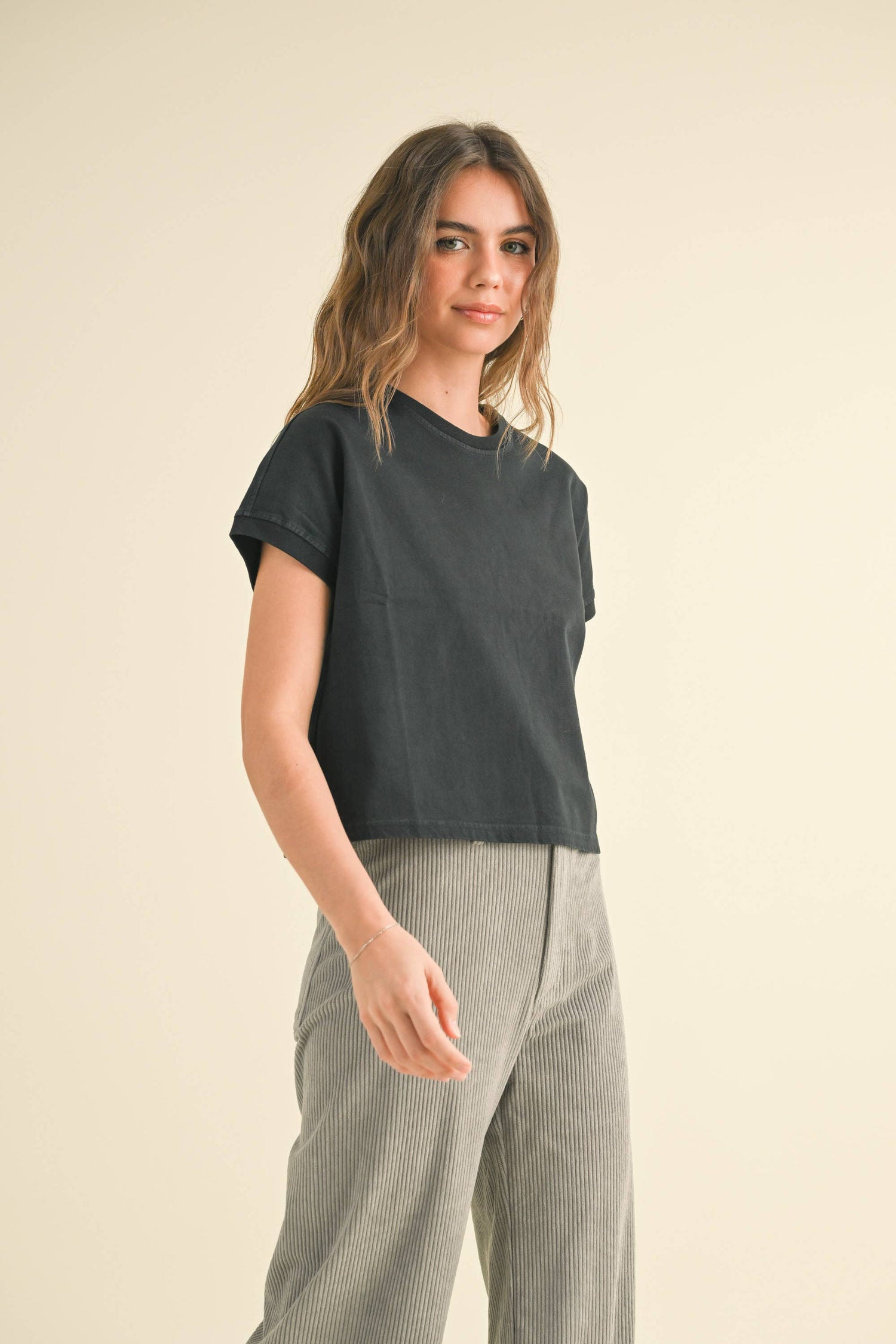 Washed Short Sleeve Top