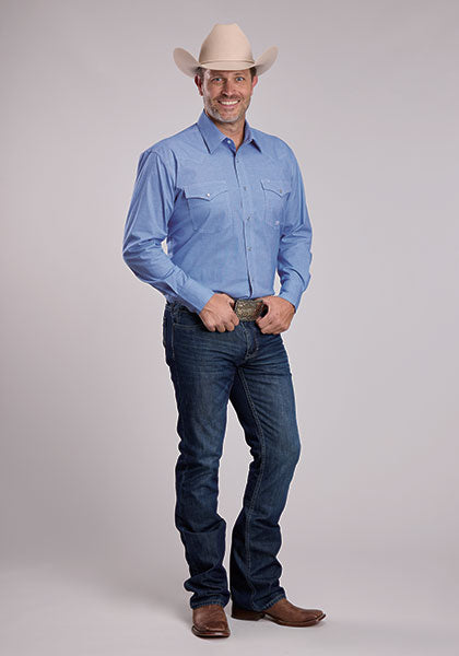 Roper Mens Amarillo Mini Check Shirt