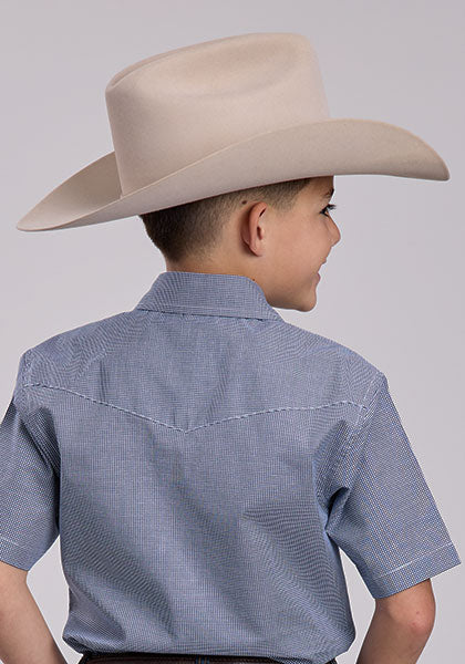 Roper Boys Amarillo Plaid Navy Shirt