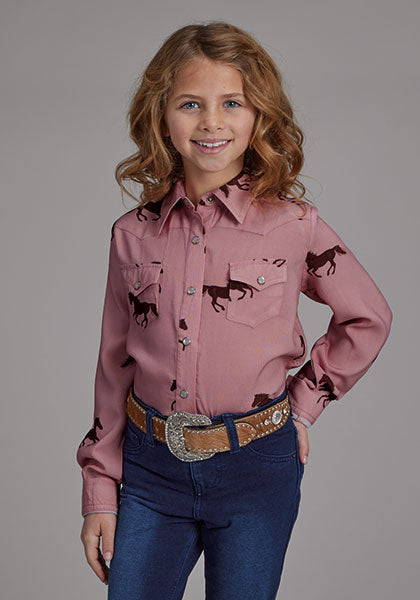 Roper Girls Wild Horses Western Shirt