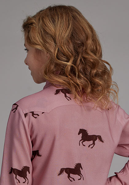 Roper Girls Wild Horses Western Shirt