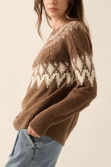 Alpine Knit Raglan Sleeve Sweater