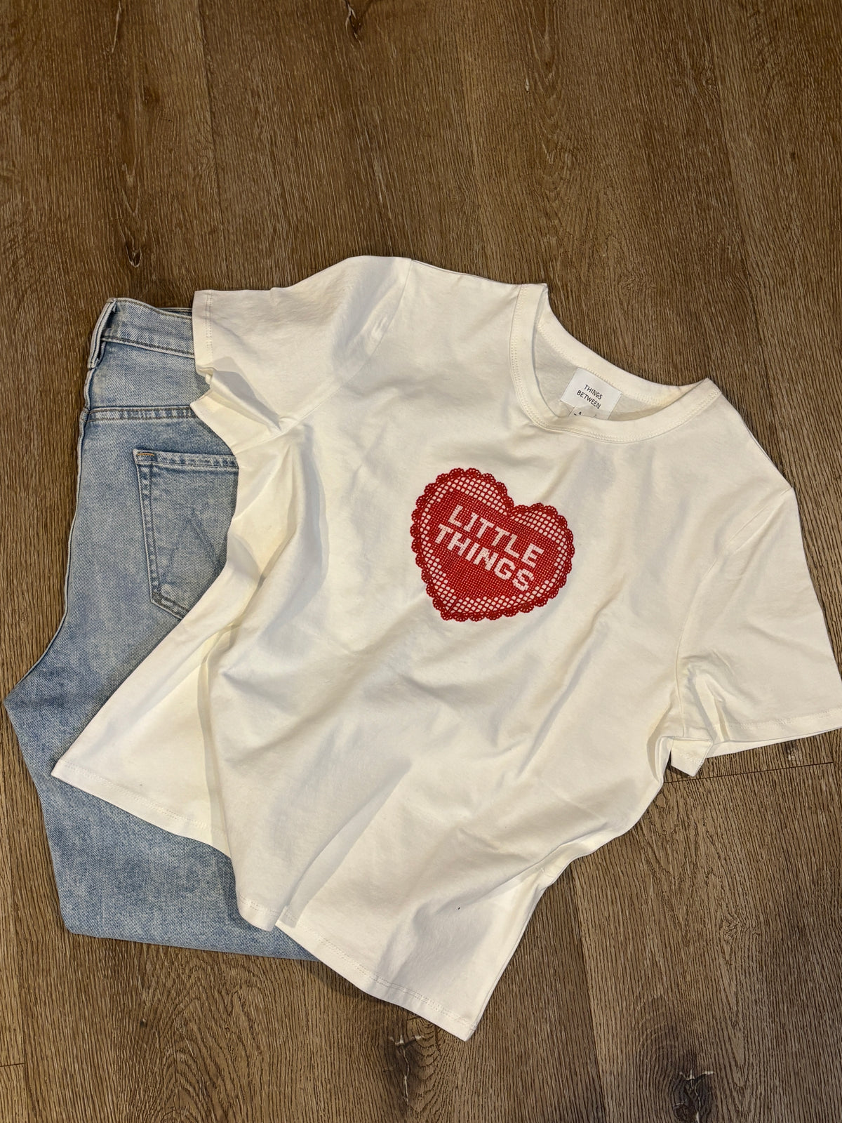 Little Things Heart Tee things between valentines free shipping womens heart tshirt Boltranchstore.com Free Shipping