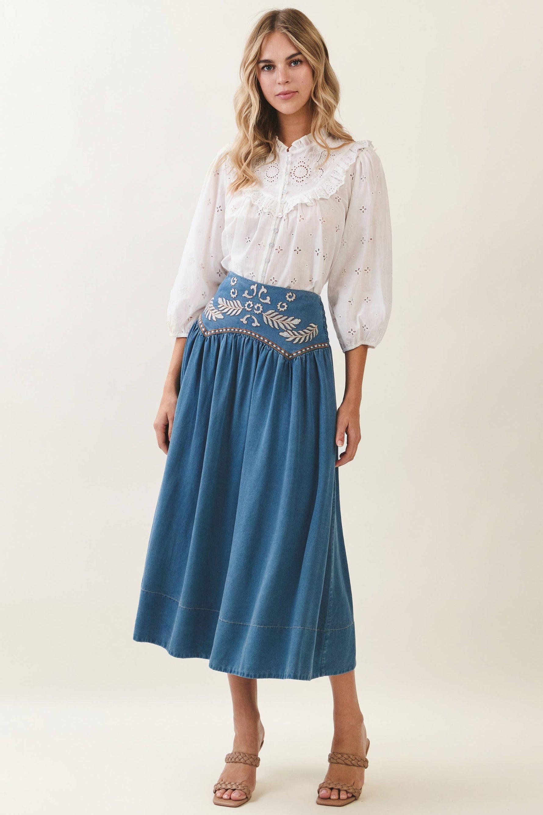 Boltranchstore.com free shipping Waist Embroidered Detail Skirt C6059 Utah womens boutique