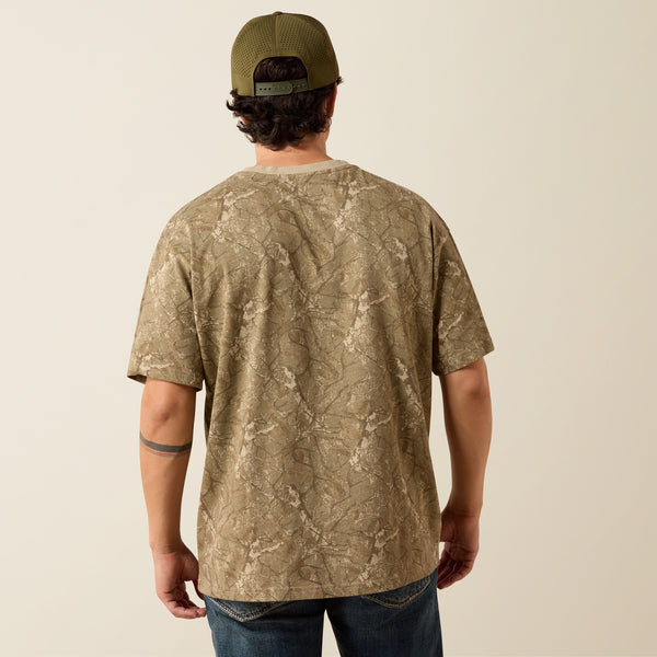 Ariat Mens All Over Print Camo ToughStock Boxy TShirt