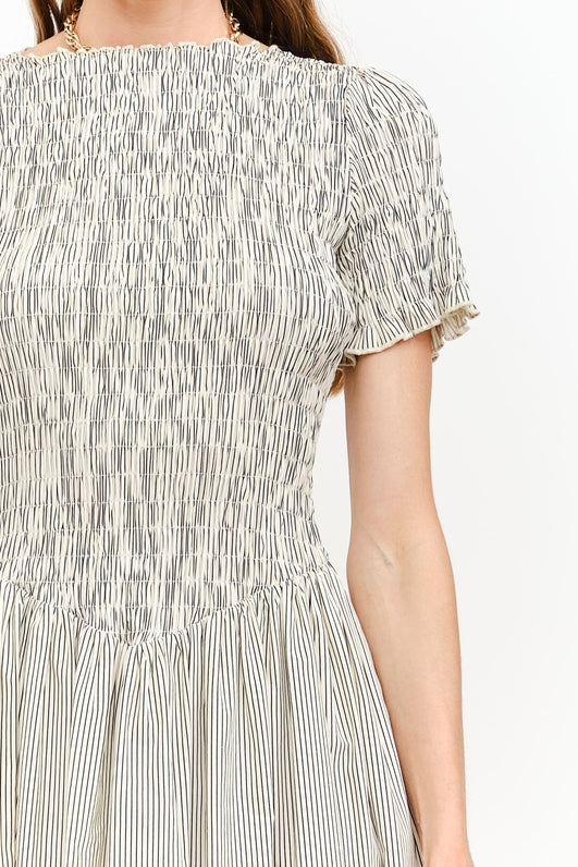 Bianca Striped Smocked Dress