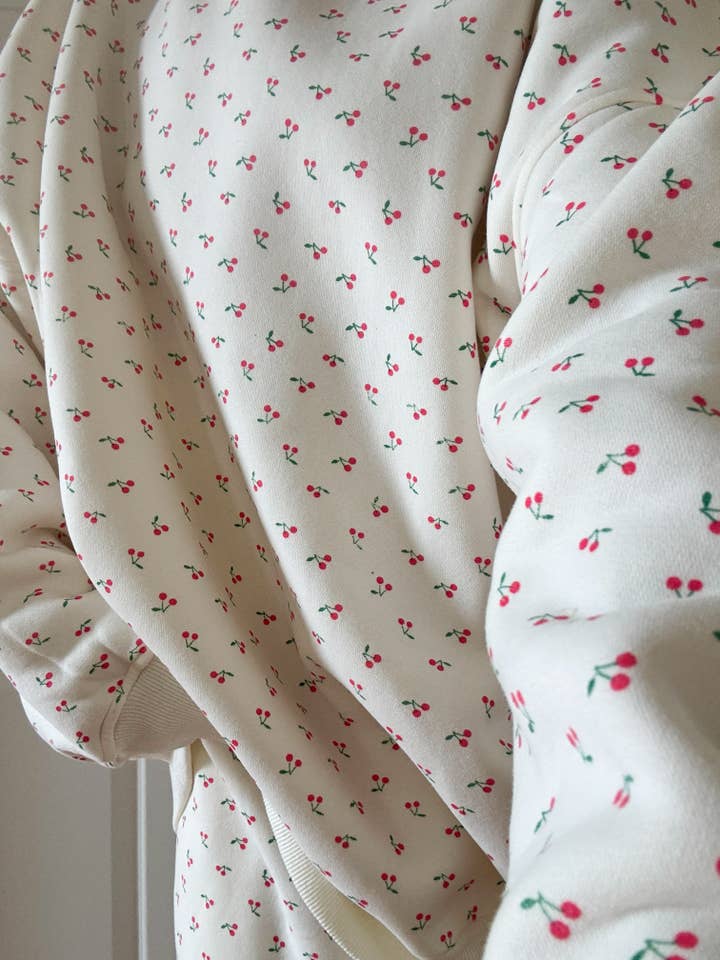 Ivory Cherries All Over Sweatshirt