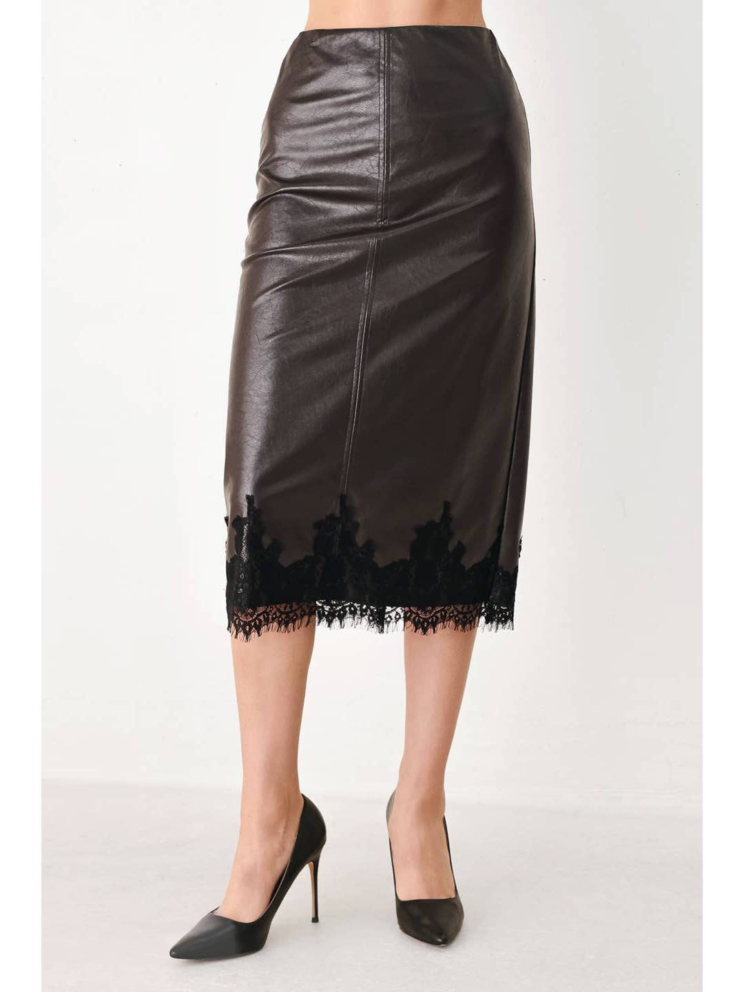Sandy Faux Leather Pencil Skirt