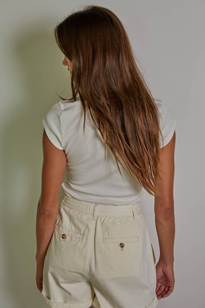 Stella Ribbed Short Sleeve Top