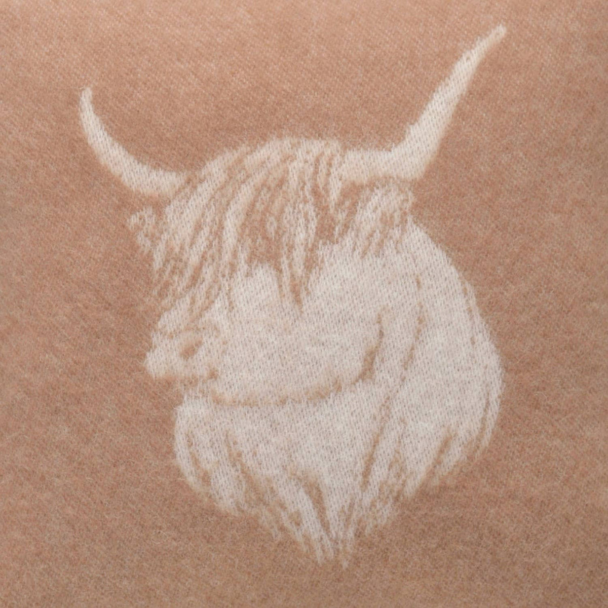 JJ Textiles Brown Highland Cow Pure Wool Cushion Cover