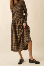 plaid dress fall winter family pictures everyday wear dress at boltranchstore.com