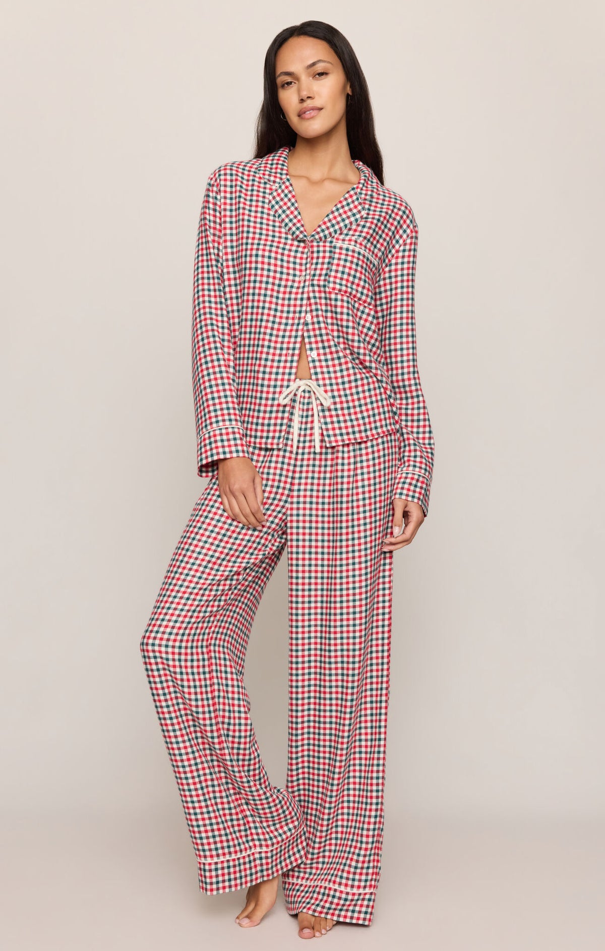 Z Supply Jolly Ruby Red Gingham PJ Top