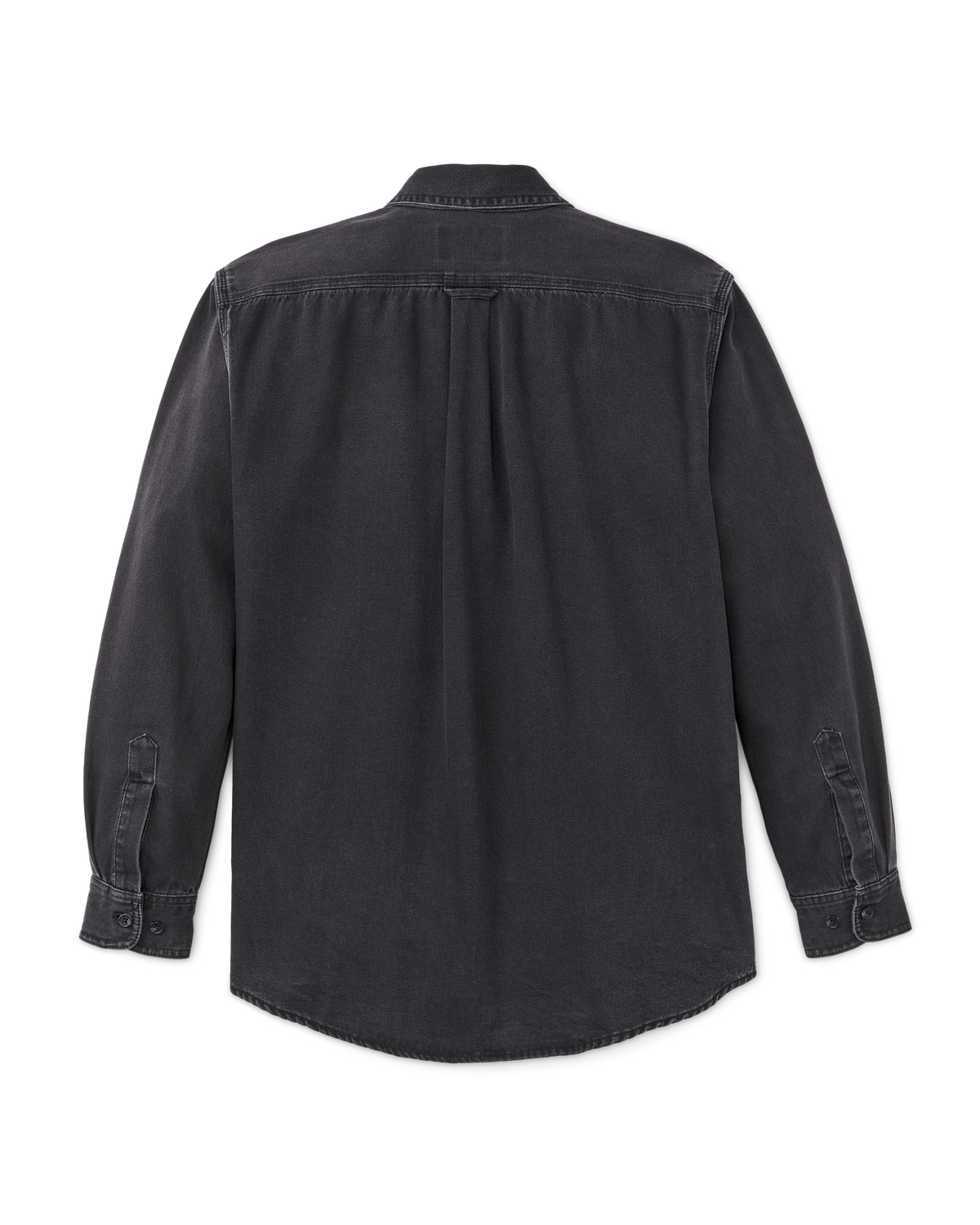 Filson Denim Guide Shirt Black button cuffs and sturdy shirt weight denim Kamas western store