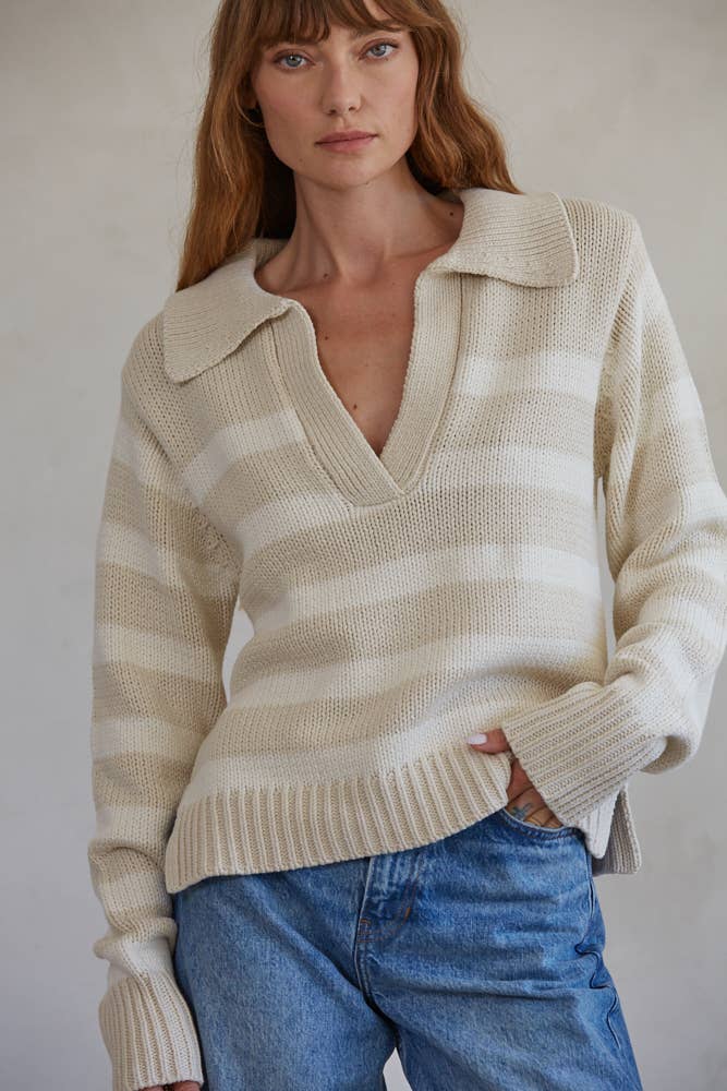 Utah womens western boutique womens fashion The Hayley Pullover Taupe Black SKU W1306 Boltranchstore.com free shipping