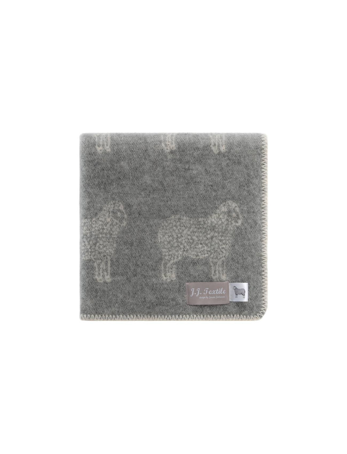 JJ Textile Sheep Soft Grey Little Wool Blanket