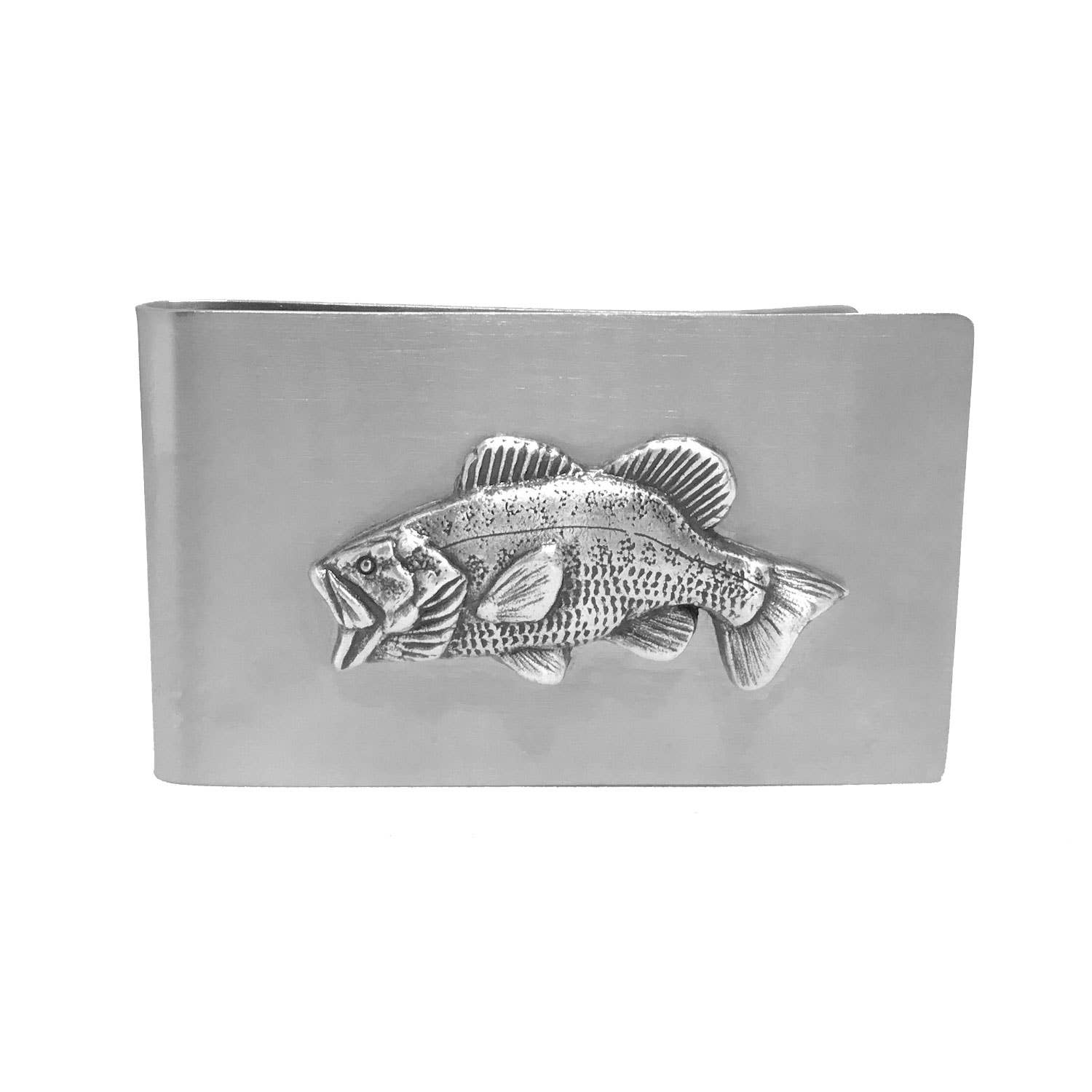 Bass Fishing Money Clip gift wallet western sterling silver Boltranchstore.com free shipping
