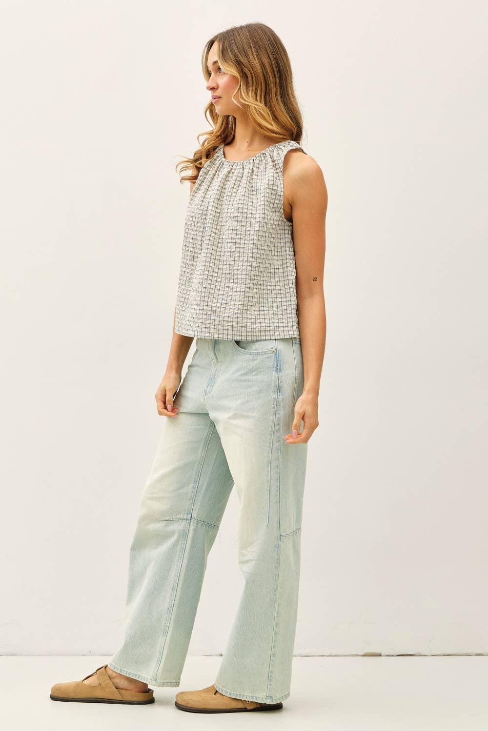Rue Womens Sleeveless Blouse