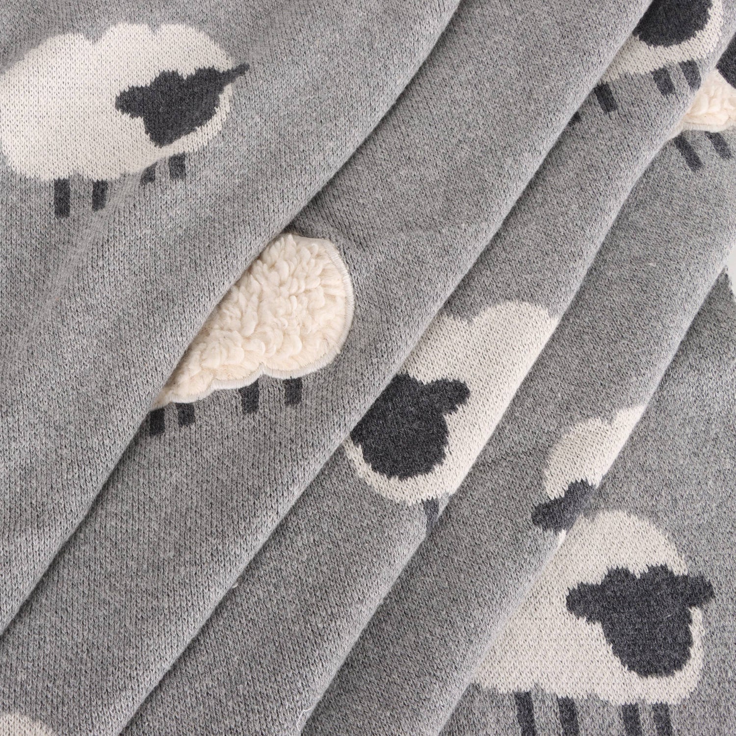 Woolly Sheep Organic Jacquard Knit Baby Blanket
