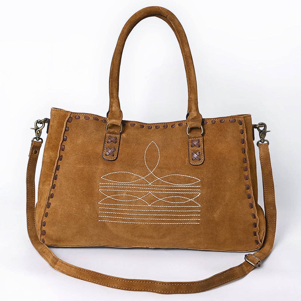 American Darling Tote Genuine Western Leather Women Bag rolled handles whipstitch seams and detachable crossbody strap western fashion cowgirl