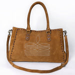 American Darling Tote Genuine Western Leather Women Bag rolled handles whipstitch seams and detachable crossbody strap western fashion cowgirl