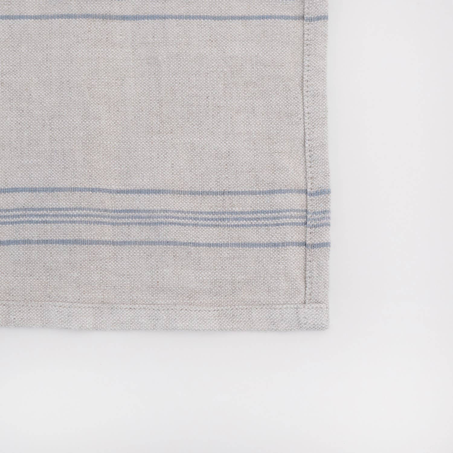 Grey Blue Wide Stripe Rustic Linen Napkins Set of 2