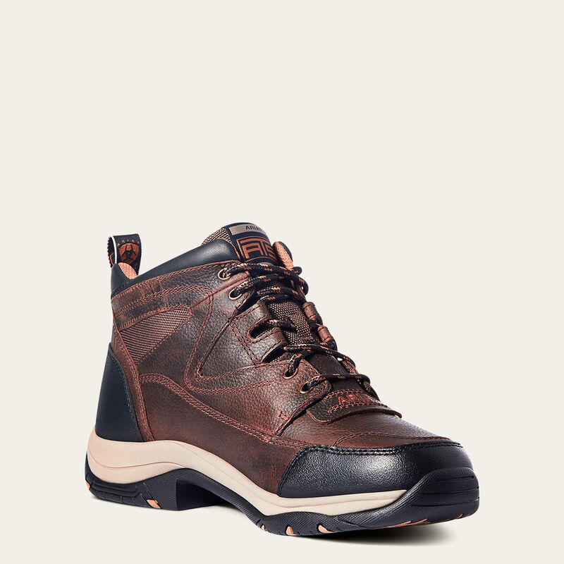 Ariat Mens Terrain Brown Oiled Rowdy at boltranchstore.com free shipping Brown leather hiking boot with black accents mens outdoor shoe hiking 