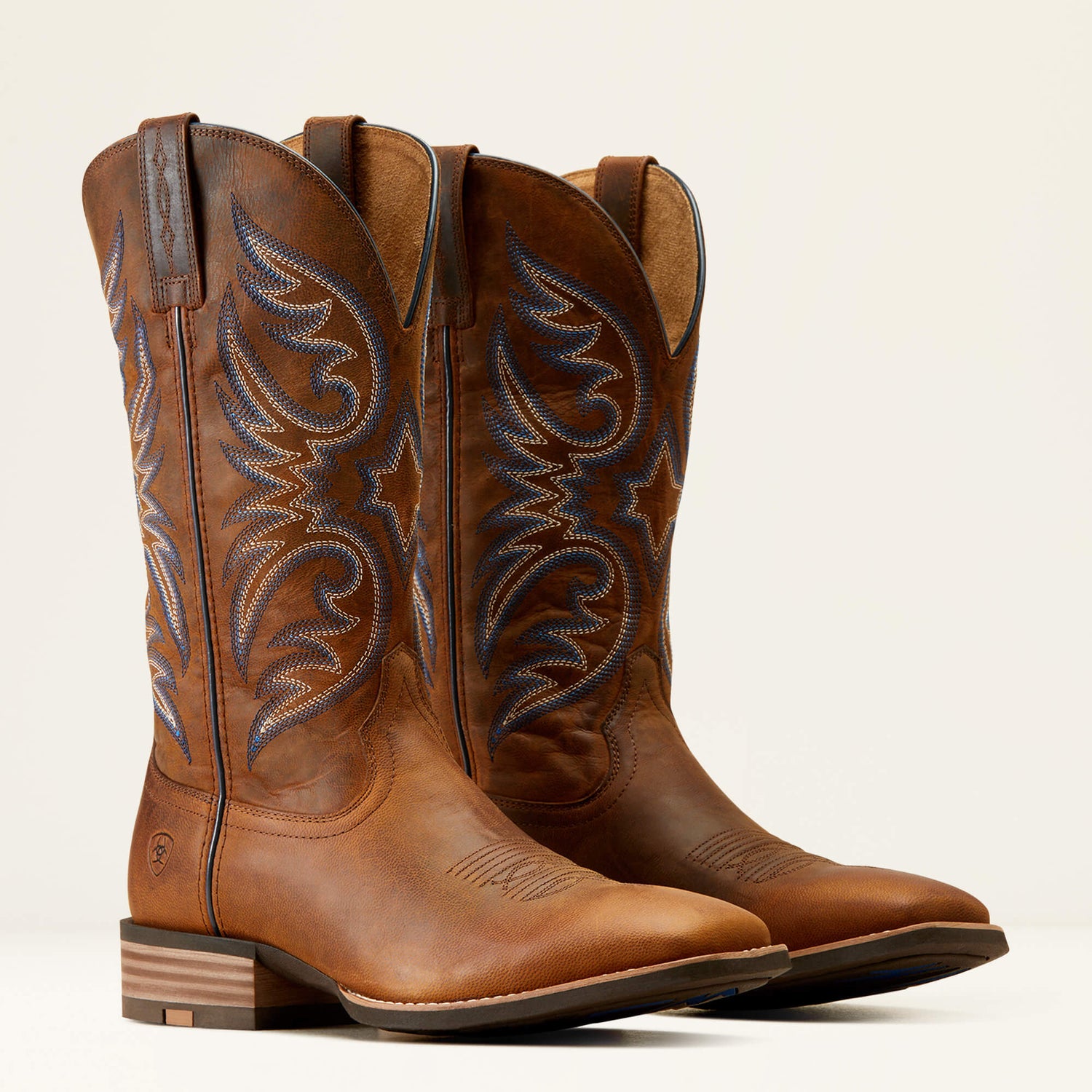 Ariat Mens Richochet Cowboy Boot at boltranchstore.com free shipping mens western cowboy boot all brown with rubber sole tall cowboy boot blue and white stiching pull on straps western boot rodeo boot 10050938 in stock
