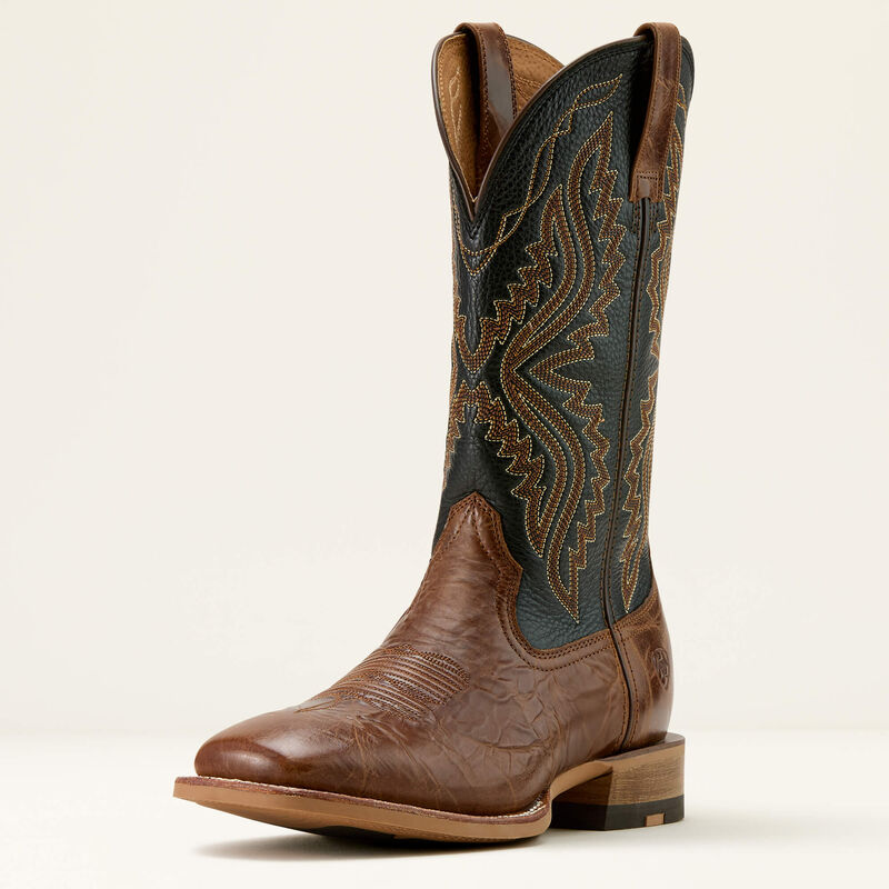 Ariat Mens Baxter Boot at boltranchstore.com free shipping mens western boot Brown cowboy boot with intricate black and brown embroidery cowboy boot weddign boot line dancing boot rodeo outfit boot pull on straps in stock