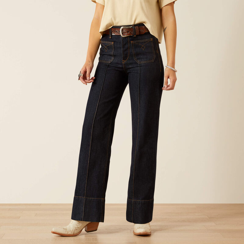 Ariat Womens Ultra High Rise Tomboy Western Utility Wide Leg Jean 10061760 Color Rinse popular viral womens western fashion Boltranchstore.com Free shipping
