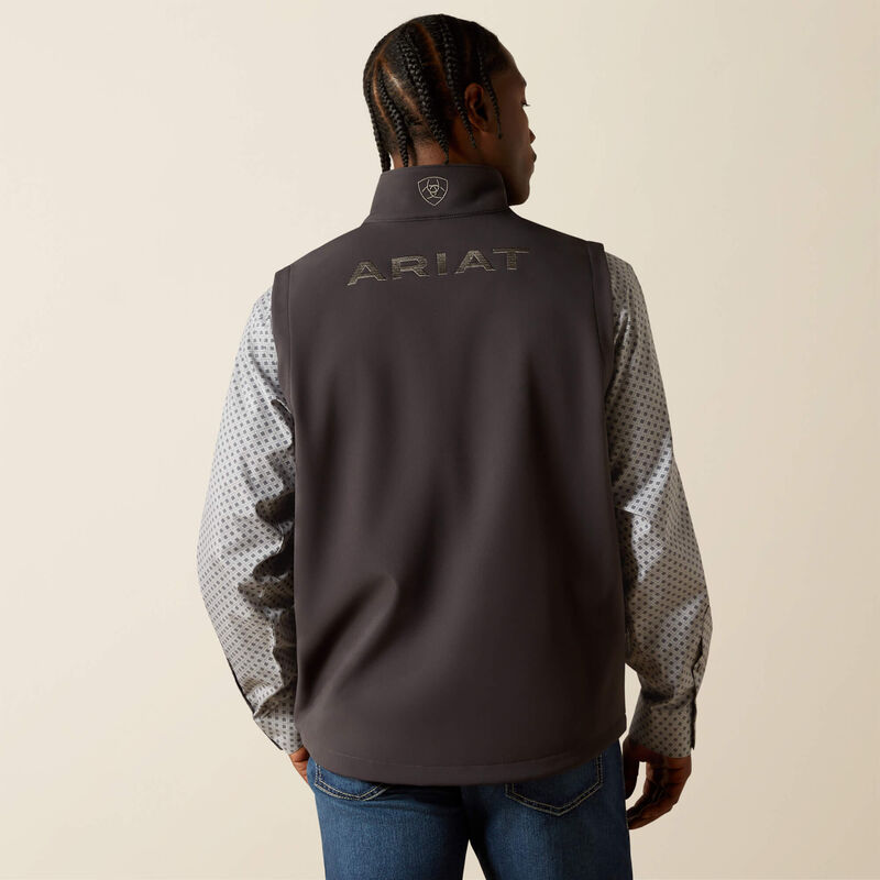 Ariat Logo Softshell Vest Ariat Logo Softshell Vest phantom black mens outerwear vest western work vest Boltranchstore.com 