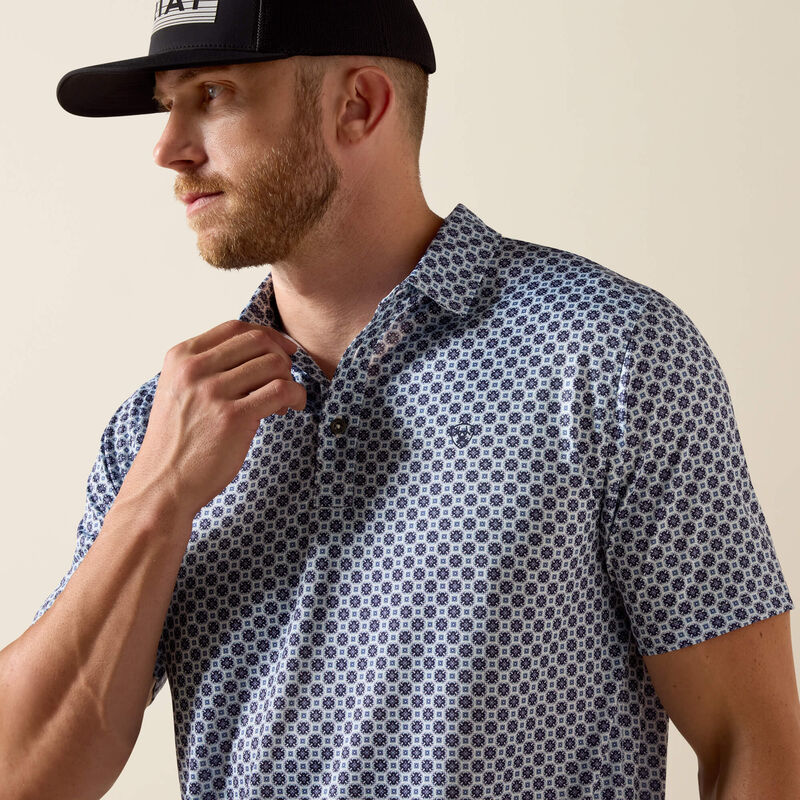 Ariat Mens Over Print Fitted Polo
