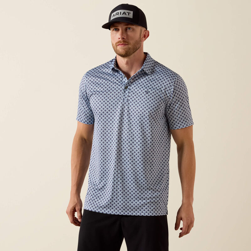 Ariat Mens Over Print Fitted Polo find at boltranchstore.com western apparel free shipping mens polo short sleeve golf shirt 