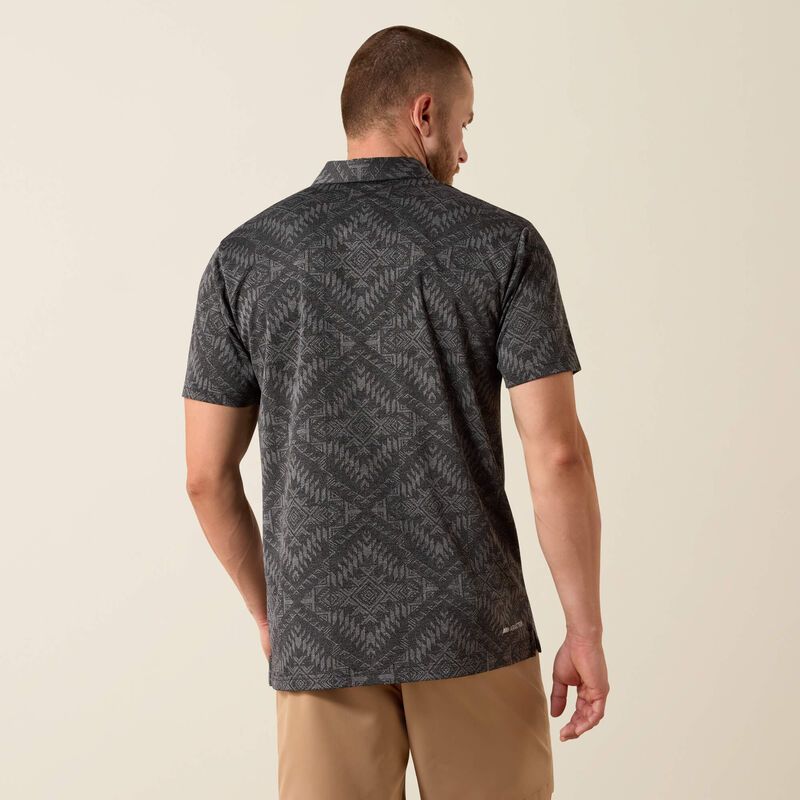 Ariat Mens Jacquard Printed Fitted Polo