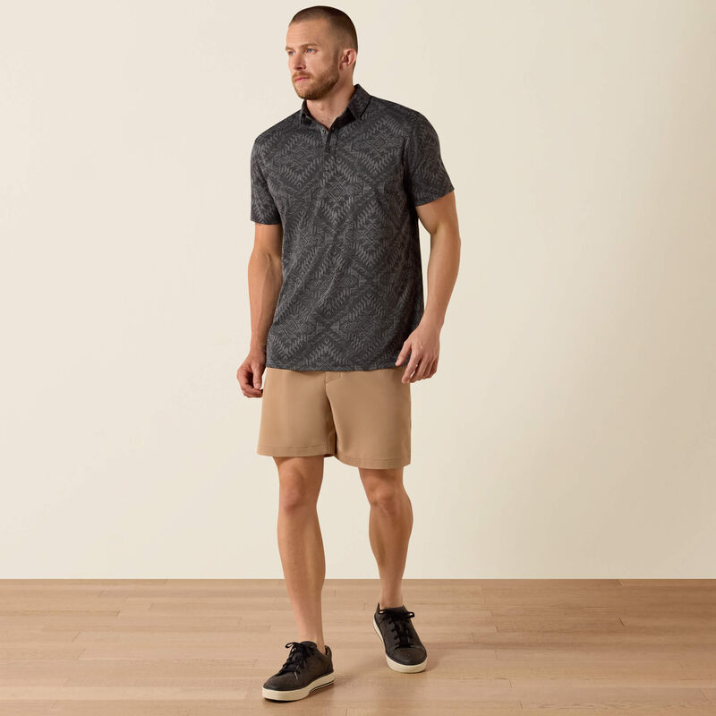 Ariat Mens Jacquard Printed Fitted Polo