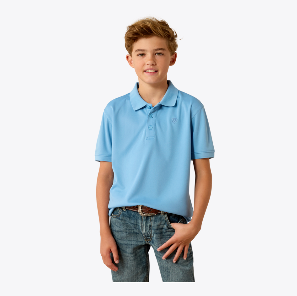Ariat Youth Tek Polo buy at boltranchstore.com western apparel 10071422 free shipping kids polo shirt golf shirt 