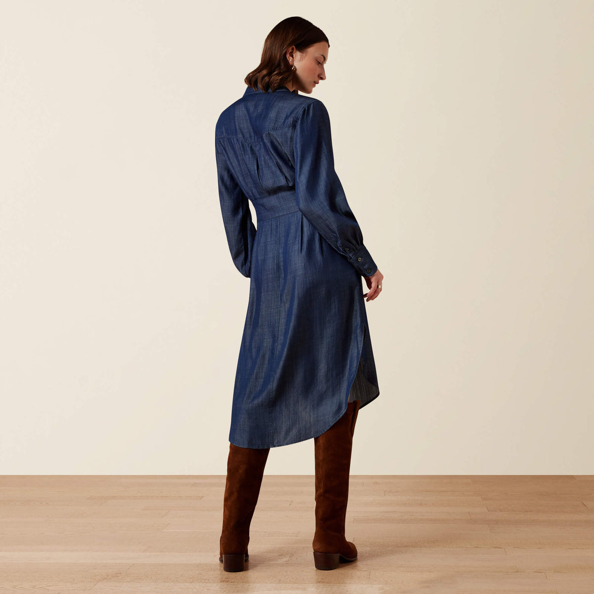 Ariat Culham Dress exaggerated scalloped hemline at midi length western fashion