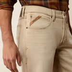 Ariat Mens M4 Relaxed Grizzly Boot Cut Jeans Loop Lock back belt loop and heavy duty zipper hardware ranch wear