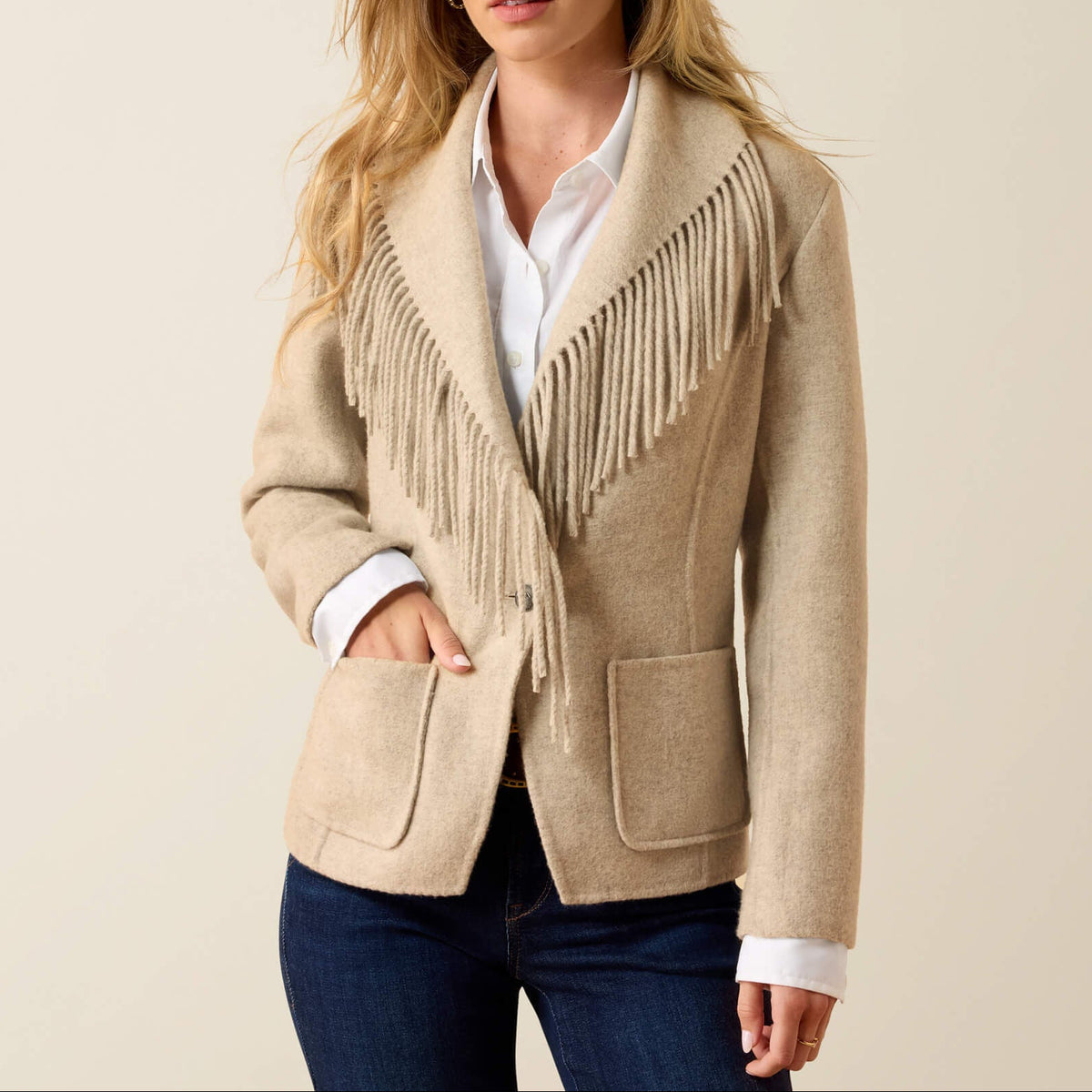 Ariat Sausalito Coat heather crockery wool blend sweater front jacket womens western boutique Utah SKU 10079192